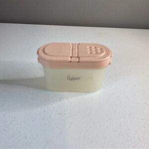 Pink and Cream Spice Container used & discolored